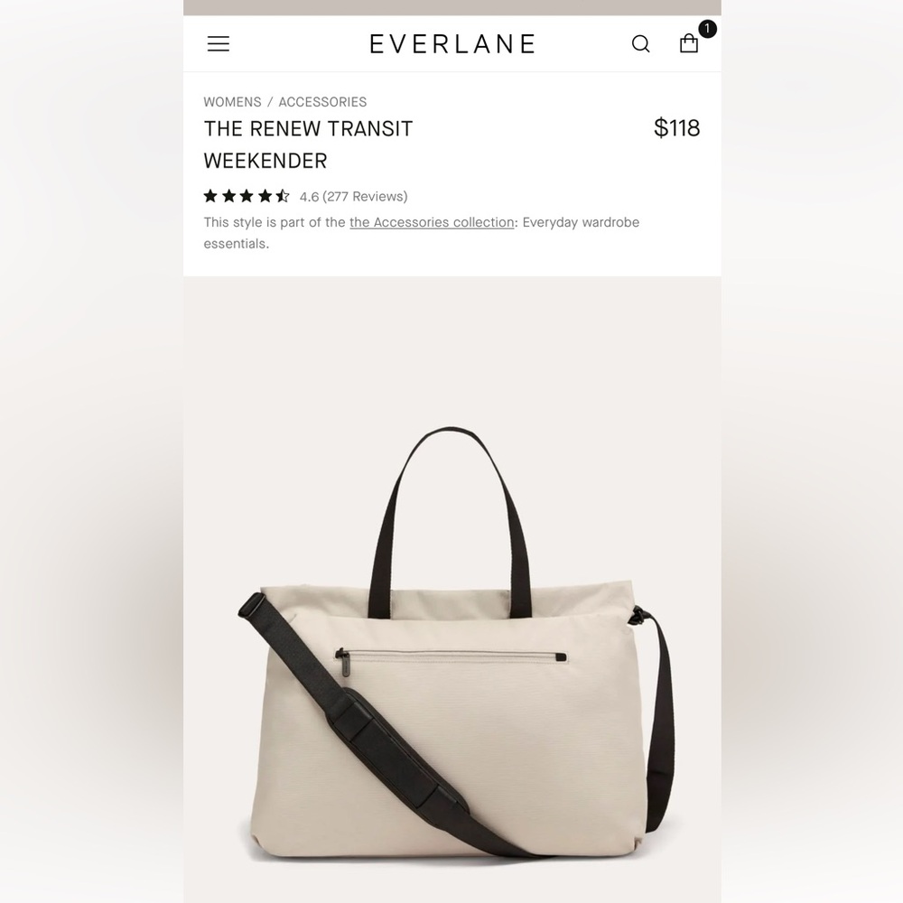 EVERLANE The Renew Transit Weekender bag
